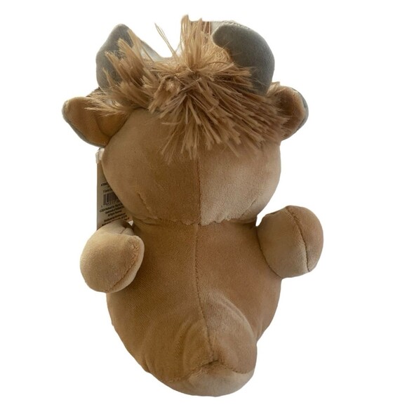 7" Easter Small Brown Cow Duckie Plush with Horns by Way To Celebrate NEW - Picture 3 of 3
